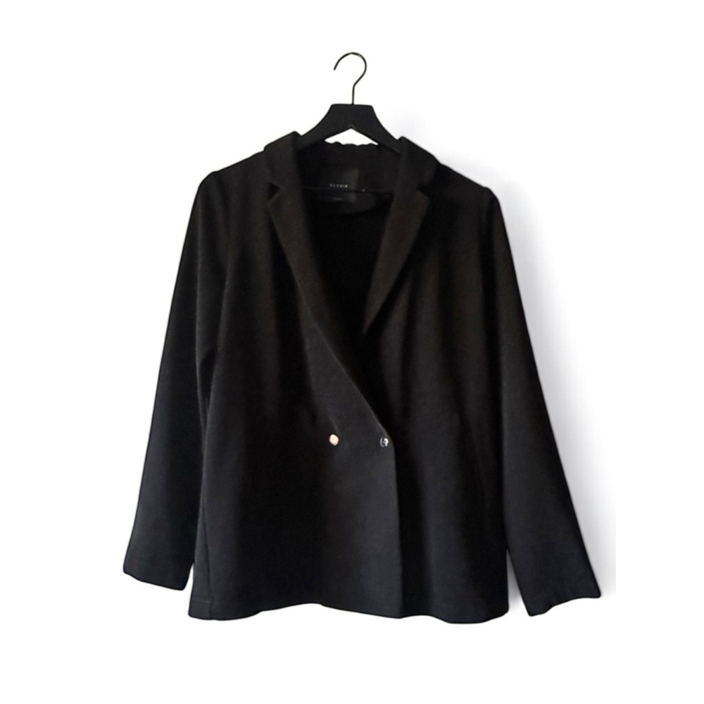 Elodie Black Double-Breasted Blazer Jacket | Women’s Size Small